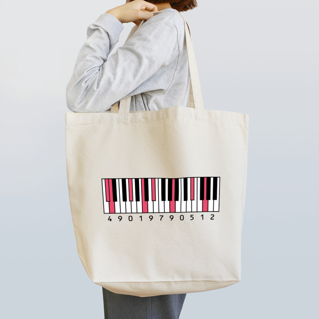 THEE BLUE SPRING GROOVEの鍵盤バーコード Tote Bag