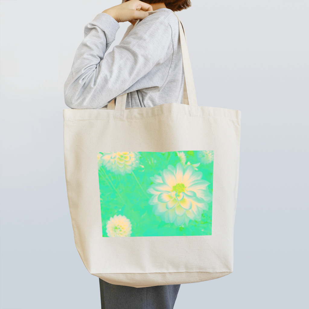 アユミーノの花＊花　ペパーミントグリーン トートバッグ