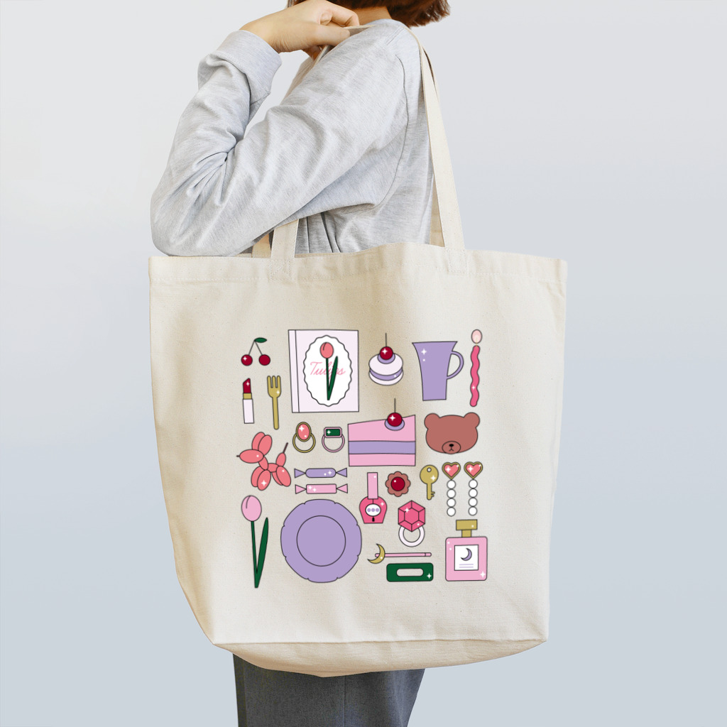 めめ郎のかわいいものたち　ピンク Tote Bag