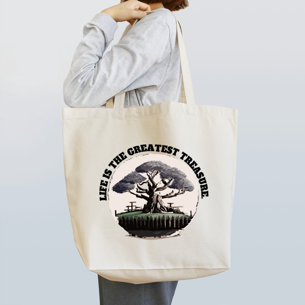 ✨🌏TCHD LLC SHOP🌏✨の生命こそ最高の宝 英語バージョン✨ Tote Bag