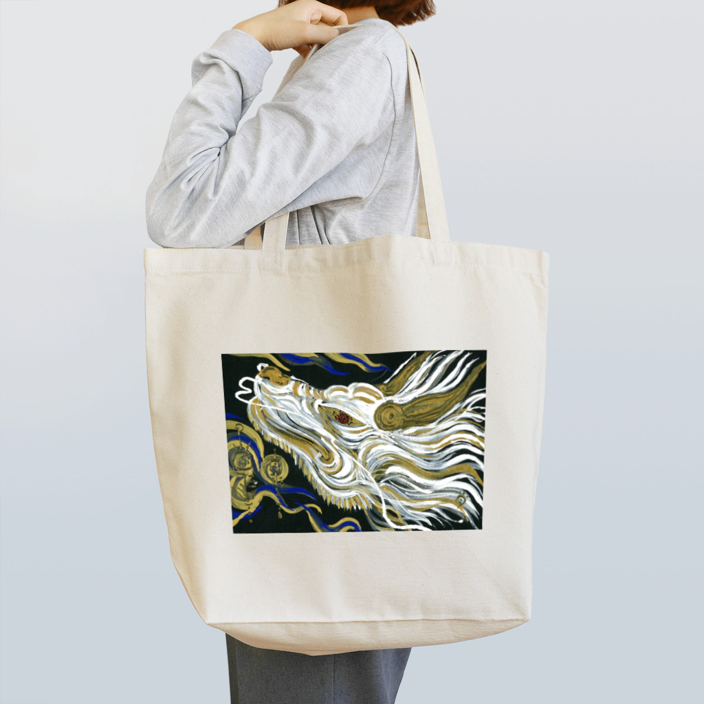 白野桔梗の龍の頭　Dragon Head Tote Bag