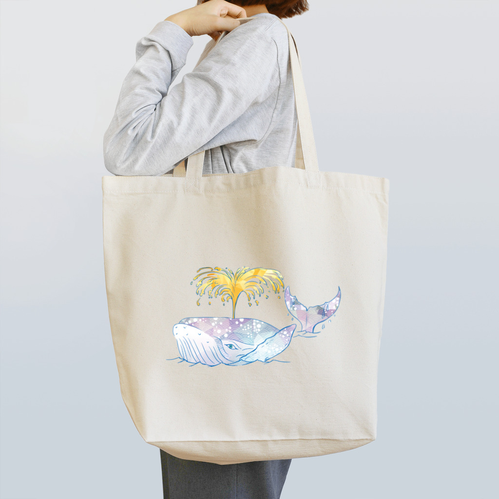 TOM GLASSESの昭島の銭湯のクジラ Tote Bag