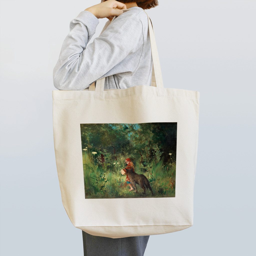 Nursery Rhymes  【アンティークデザインショップ】の赤ずきんとオオカミ Tote Bag