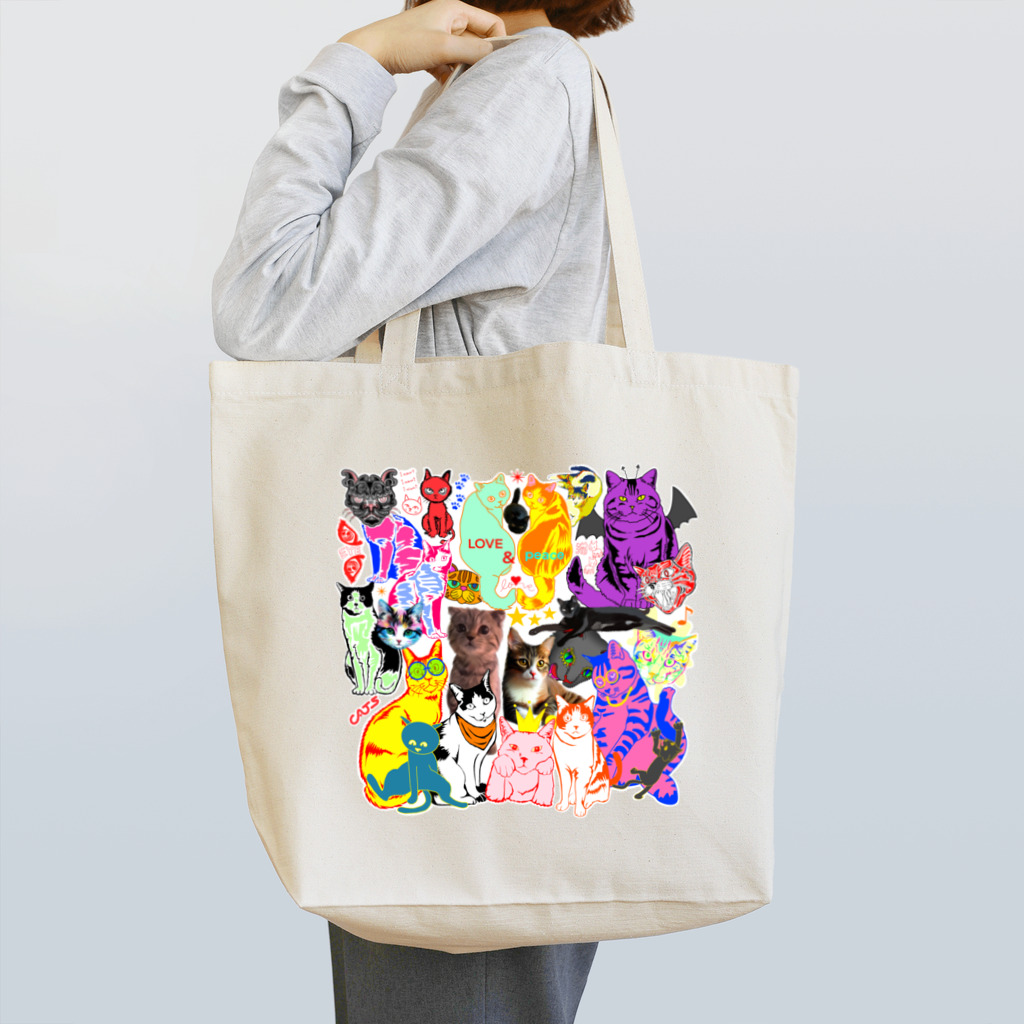 ネコパンチトーキョー　　　　　　　　　NEKOPUNCH TOKYOのMIX CATS Tote Bag