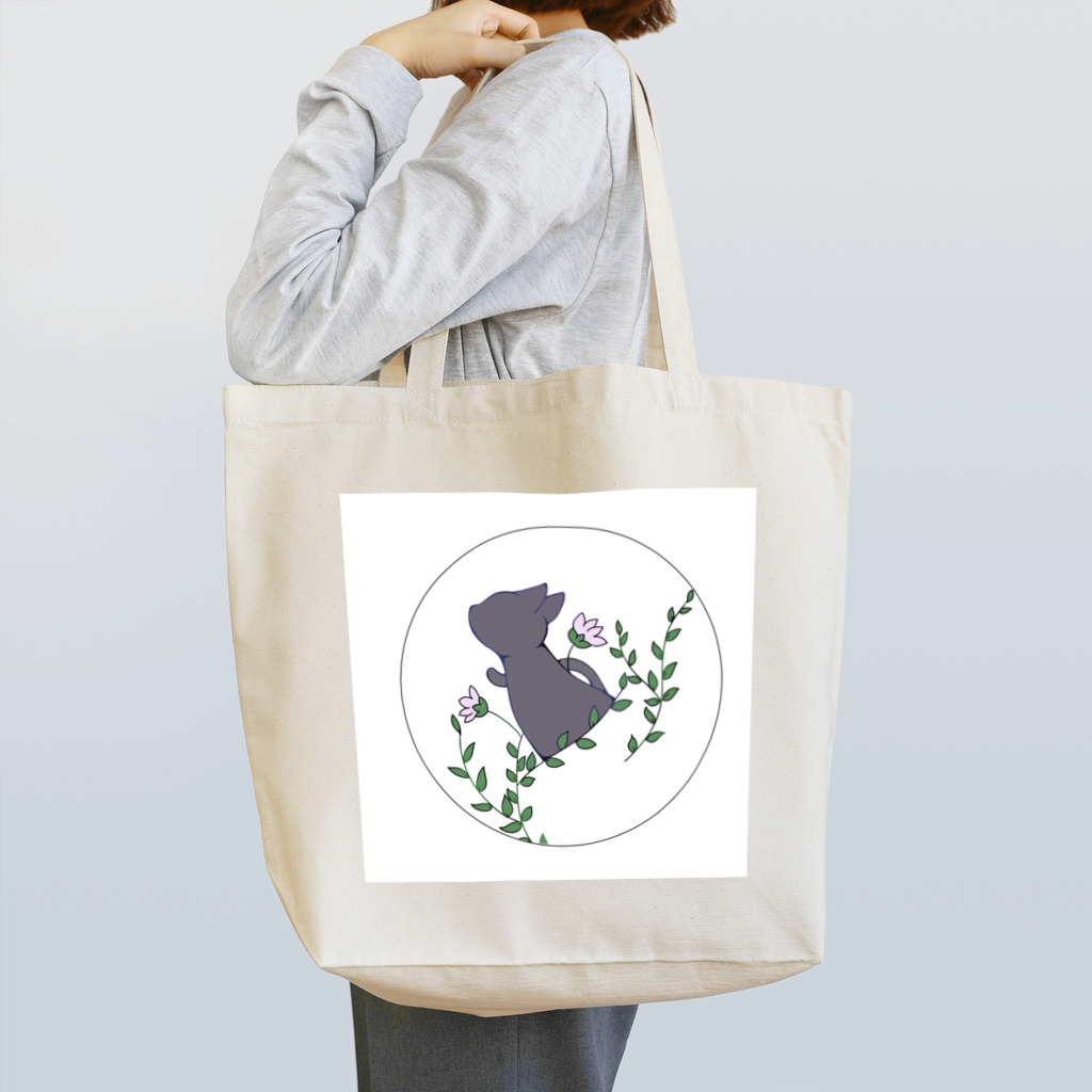 猫の手貸しますの草と猫 Tote Bag