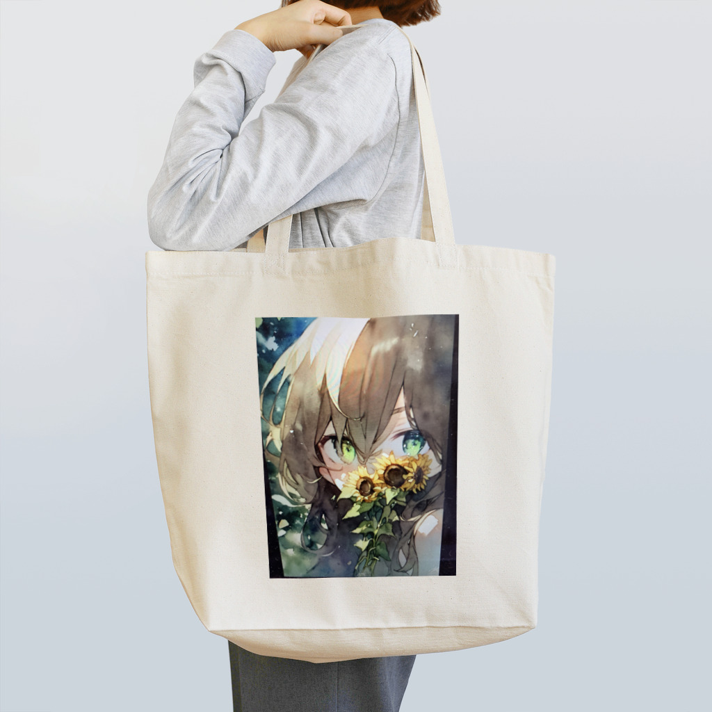 mamichin1122のひまわりで隠す娘 Tote Bag