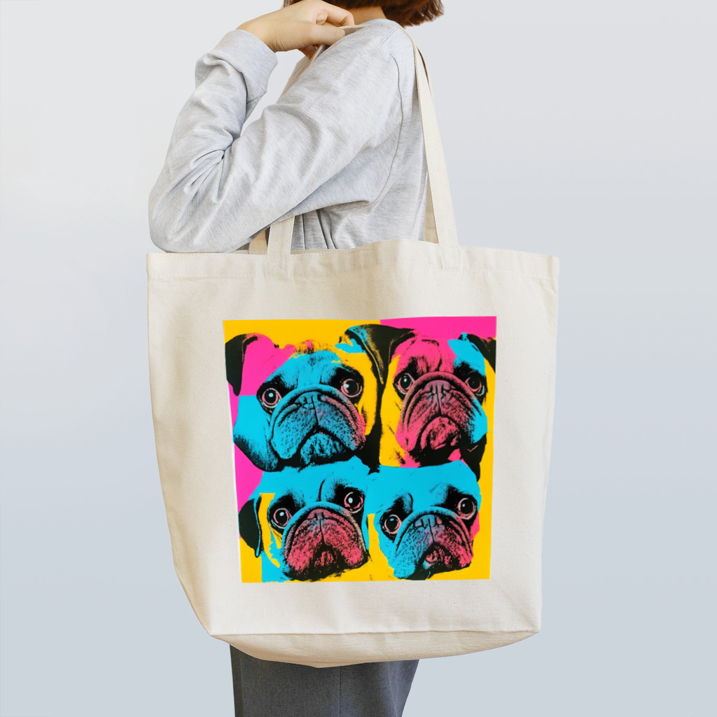 TakashiSのsurprised face pug トートバッグ