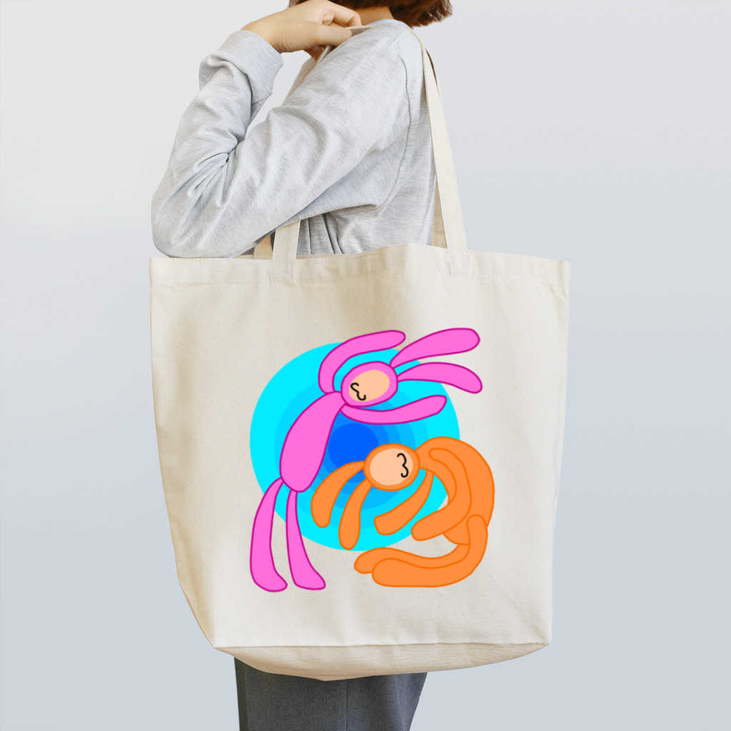 手描きのエトセトラの戯れるウサギ Tote Bag
