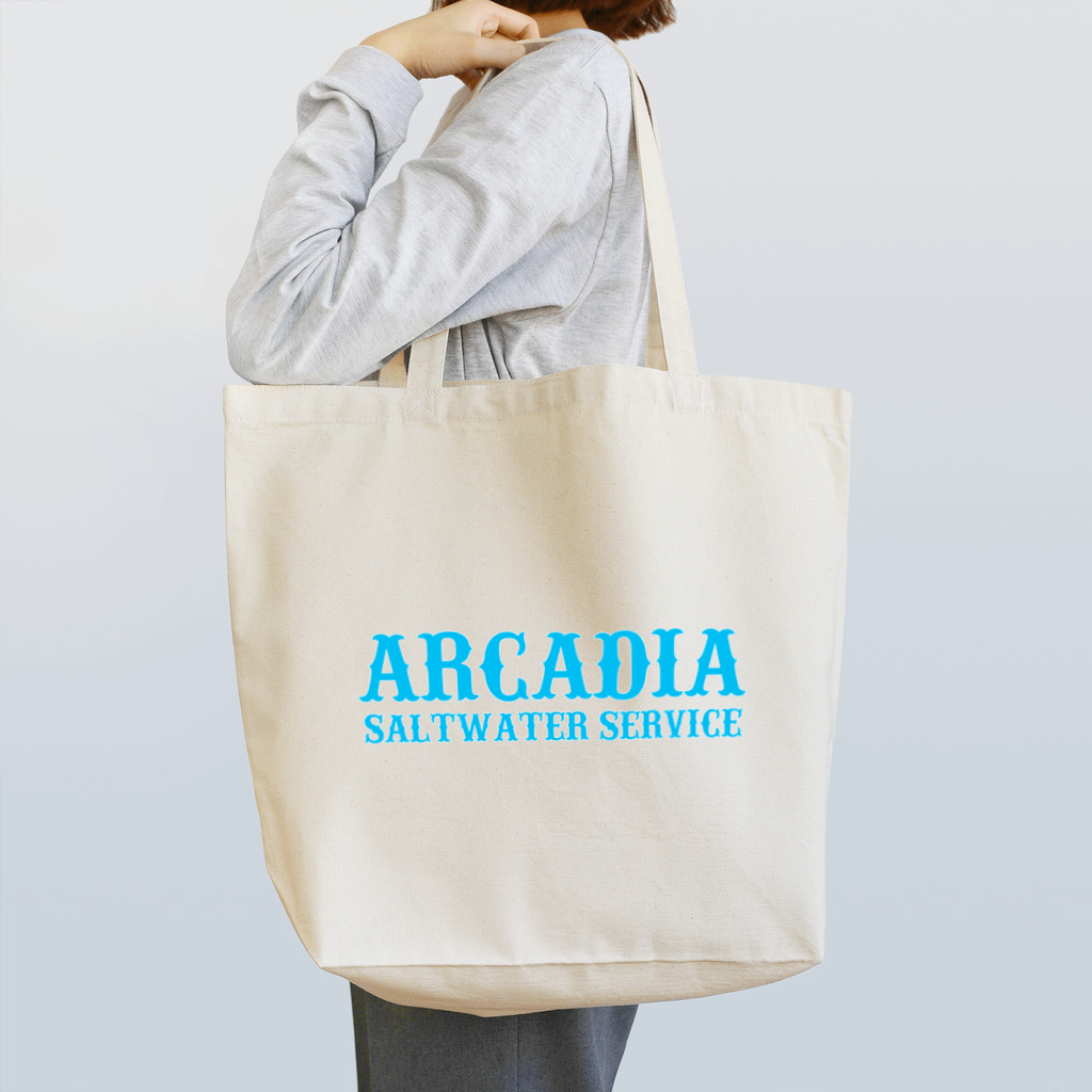 アシスト通信社のARCADIA SALTWATER SERVICE BLUE トートバッグ