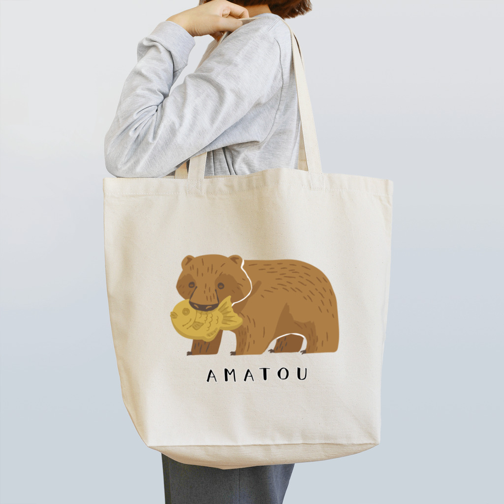 プラントスマイルの木彫りの熊　（甘党） Tote Bag