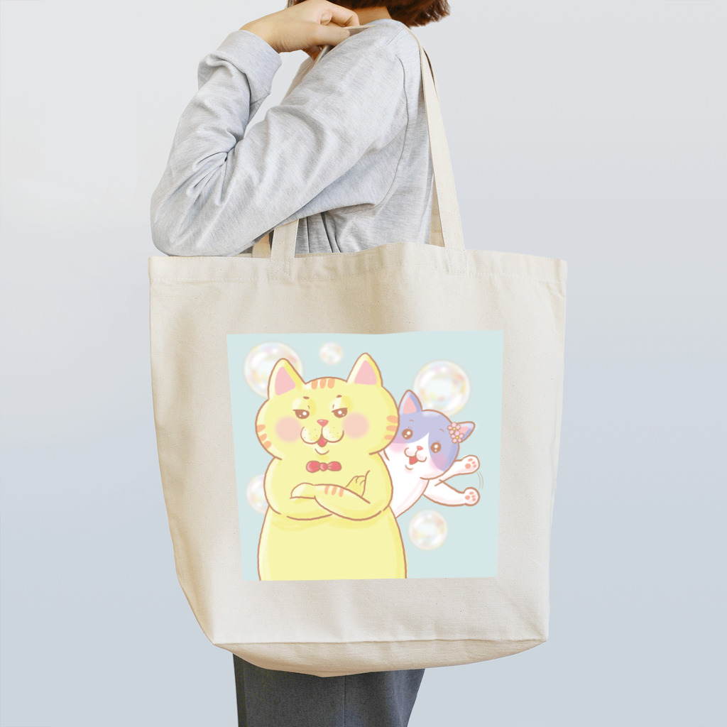 トラとハチワレの腕組みするねこ Tote Bag