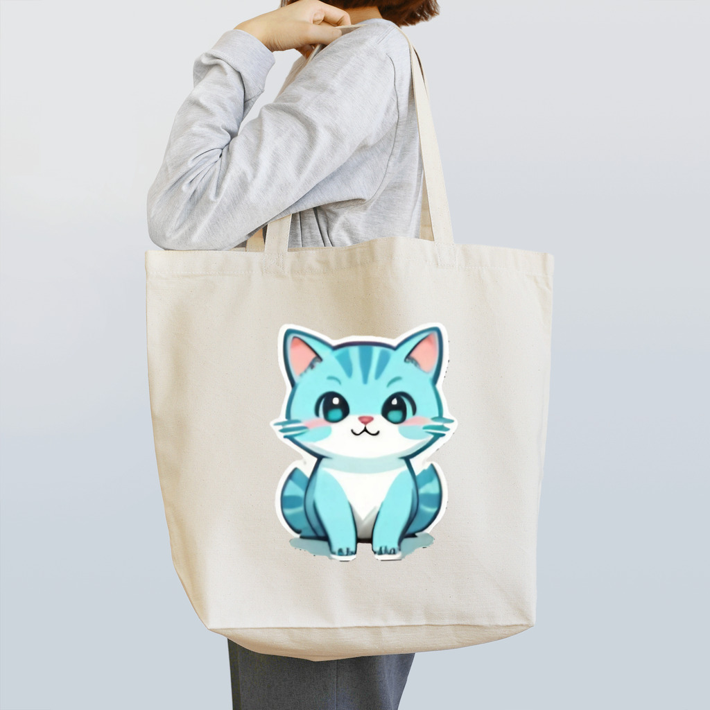 もふもふデザインストアの癒しのブルー猫グッズで、毎日を彩ろう Tote Bag