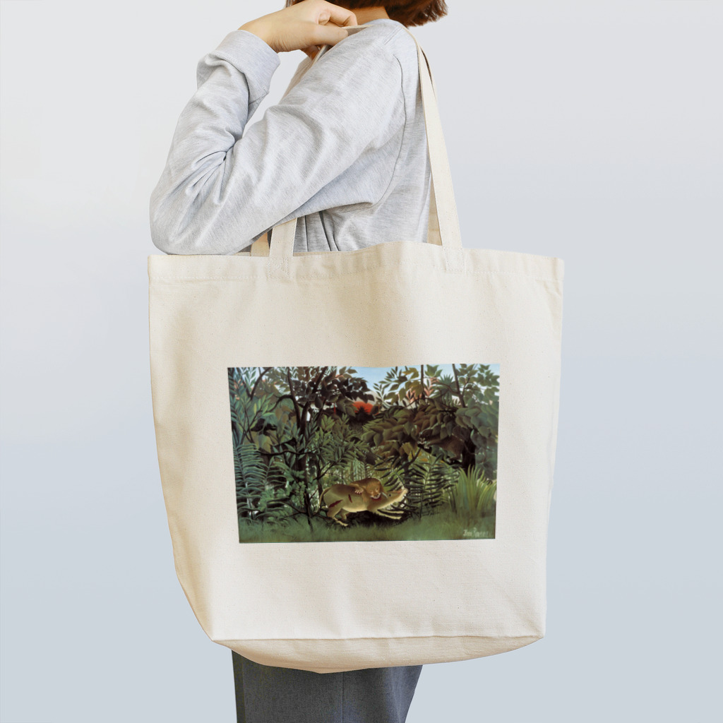 世界美術商店の飢えたライオン / The Hungry Lion Throws Itself on the Antelope Tote Bag