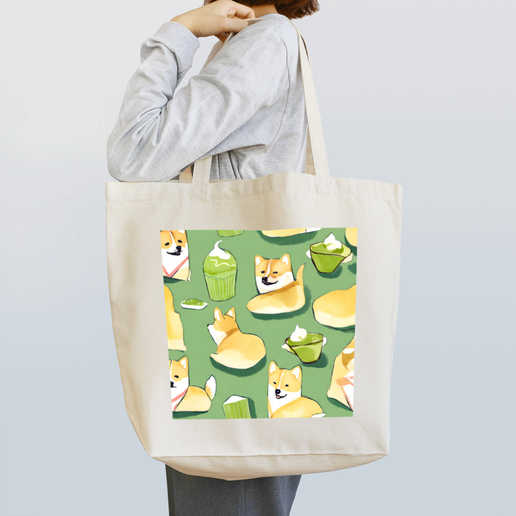 Wifebearのゆったりしばと抹茶スイーツ Tote Bag