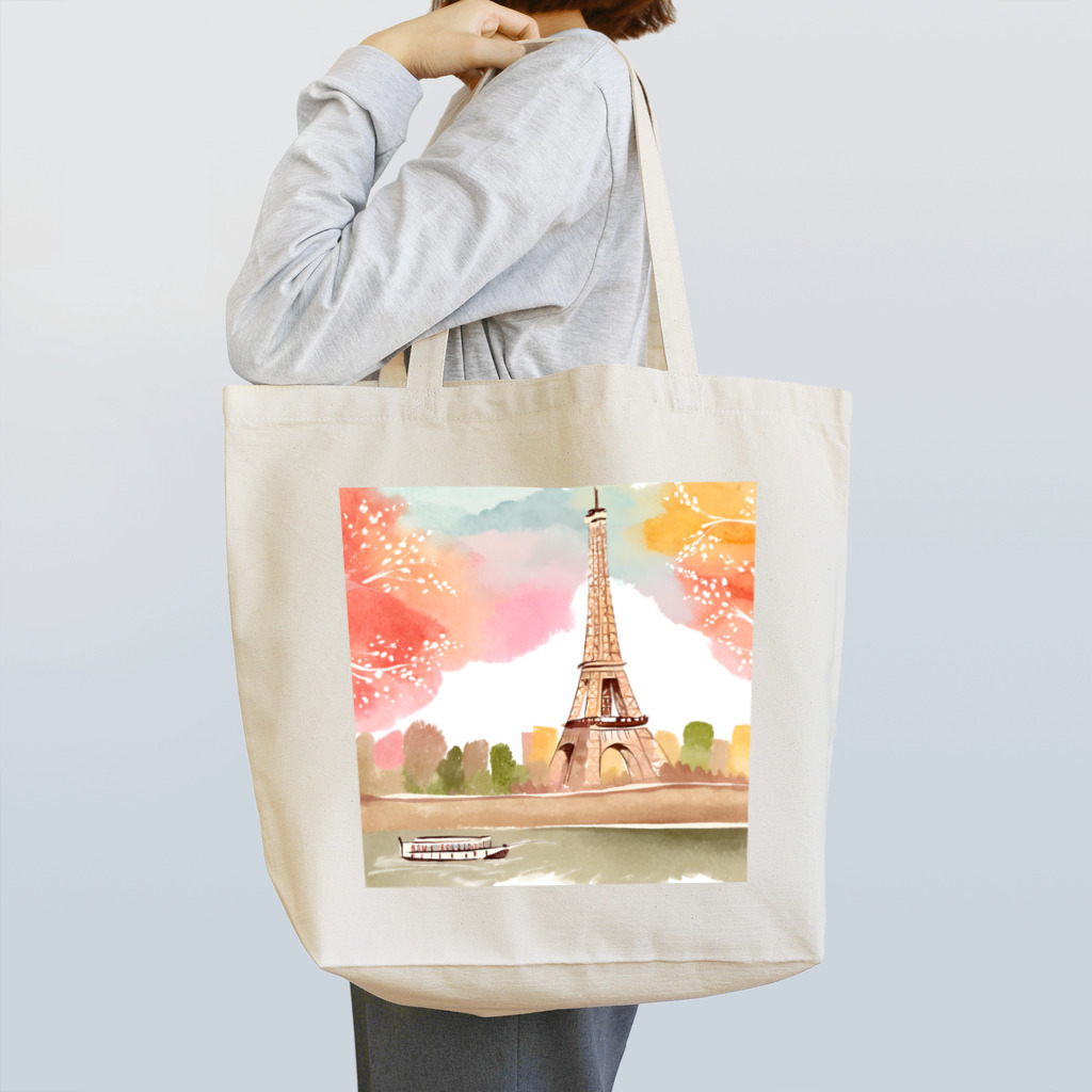 tyu-ripuのparis spring Tote Bag