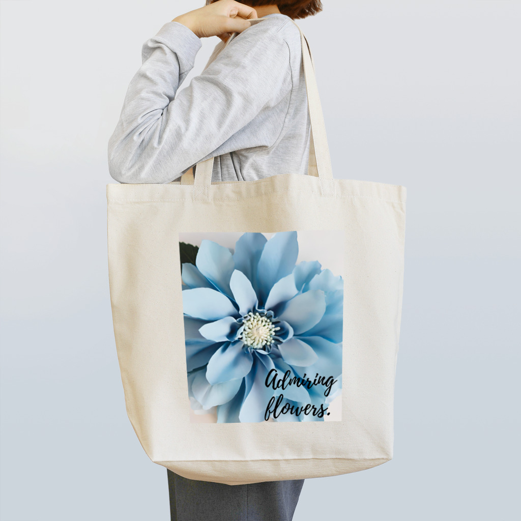 Blue @ Walkerの可愛い花 トートバッグ