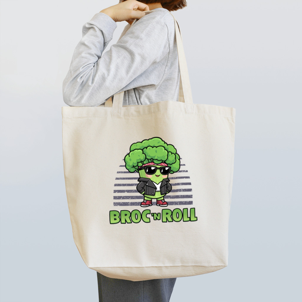 Stylo Tee Shopのブロックンロールのブロッコリー Tote Bag