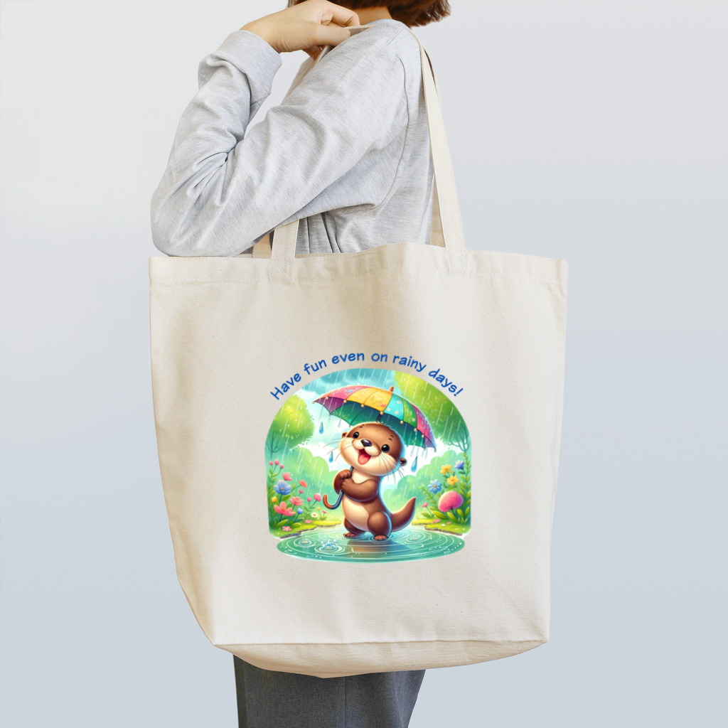 dreamy-designの雨の日のお散歩　カワウソくん Tote Bag