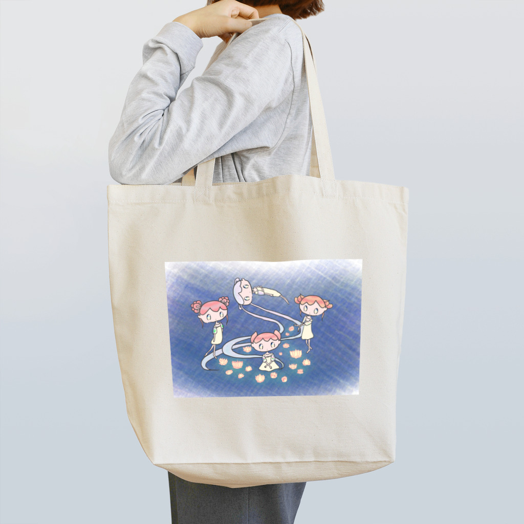 刺繍妖精グミシカの水中花に願いをかける妖精 Tote Bag