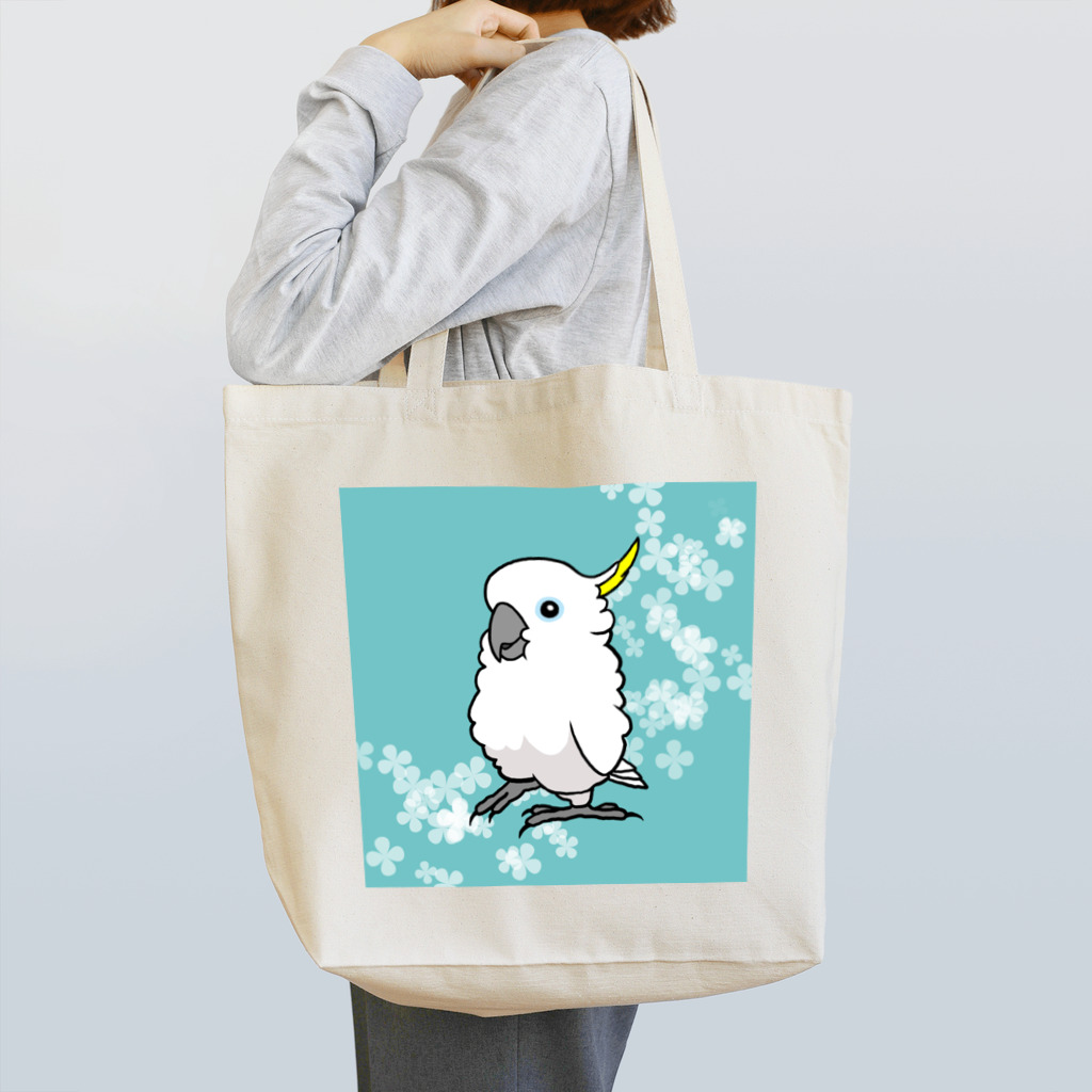 white-cockatooの花とキバタン Tote Bag