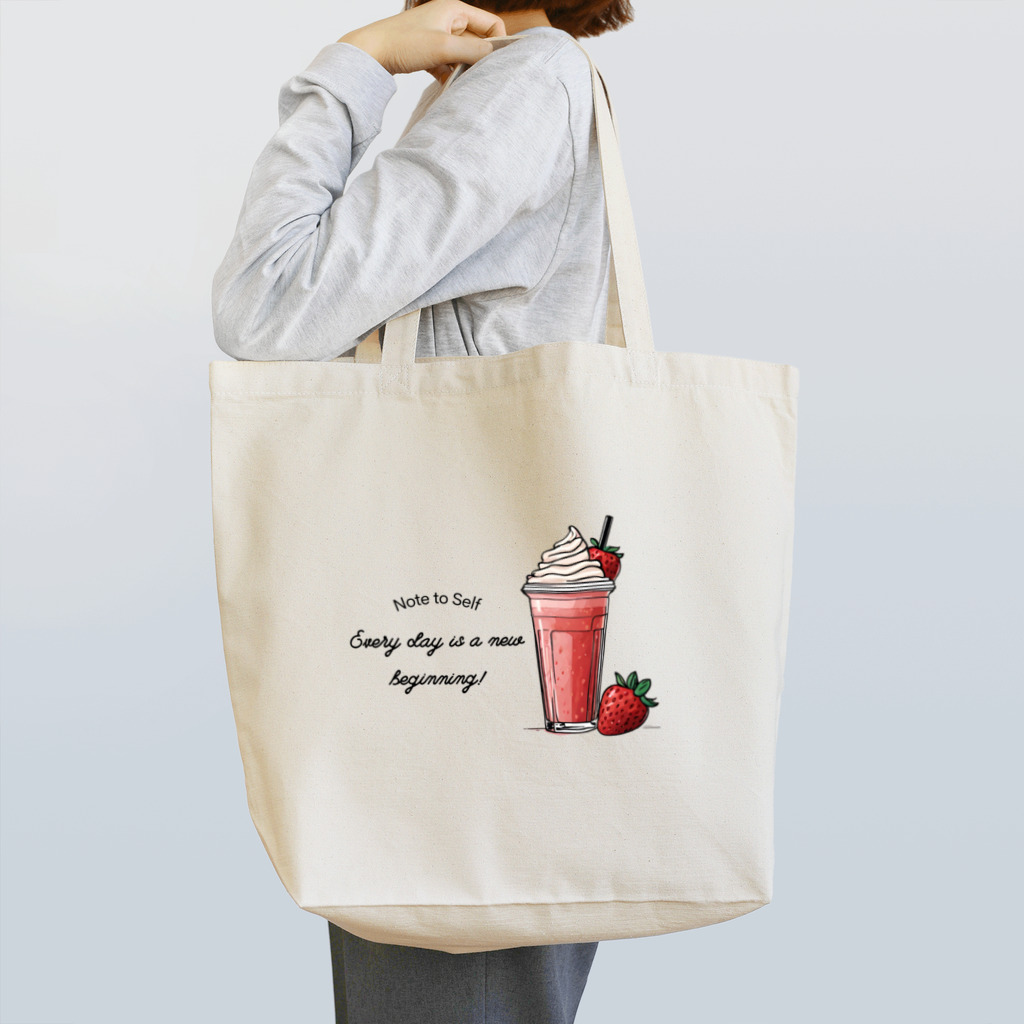 Love and peace to allのストロベリーフラペチーノとメッセージ Tote Bag