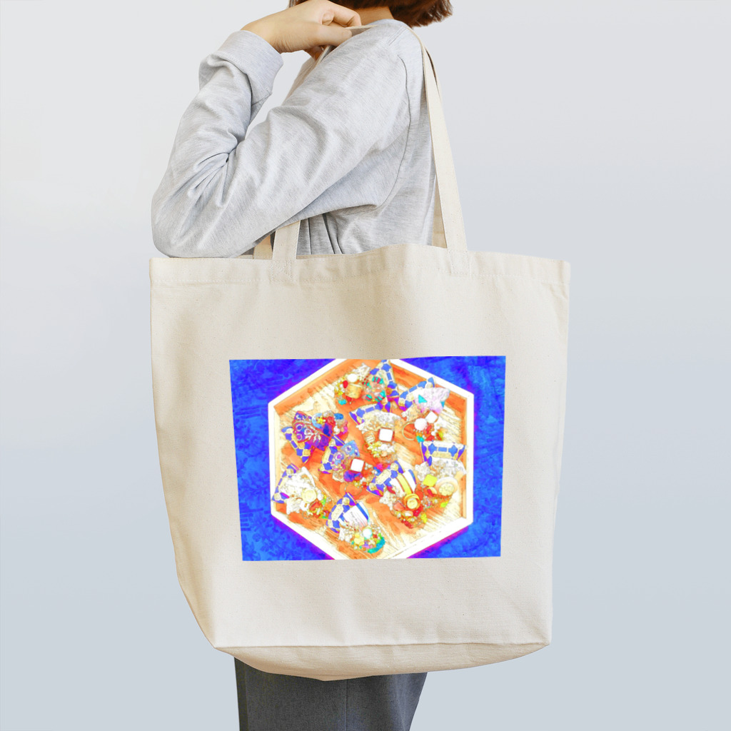 Piege du mielのリボンとビーズ刺繍のヘアクリップ(大) Tote Bag