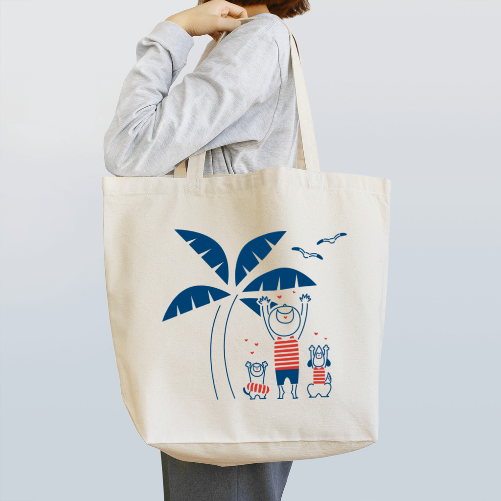 8anna storeのHAPPY HAPPY HAPPY！上を向いて笑おう！夏バージョン Tote Bag