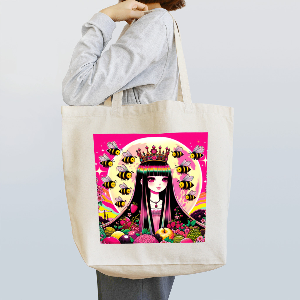 トトベス(T∴B∴M∴)🕊️の🐝ピンクムーンとミツバチと〈III女帝〉👸🏻 Tote Bag