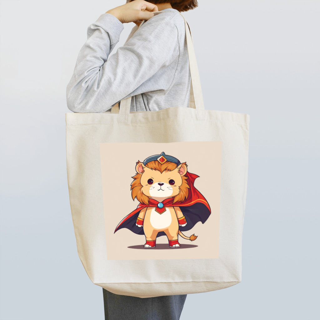 ganeshaのスーパーヒーローのマントを着たかわいいライオン Tote Bag