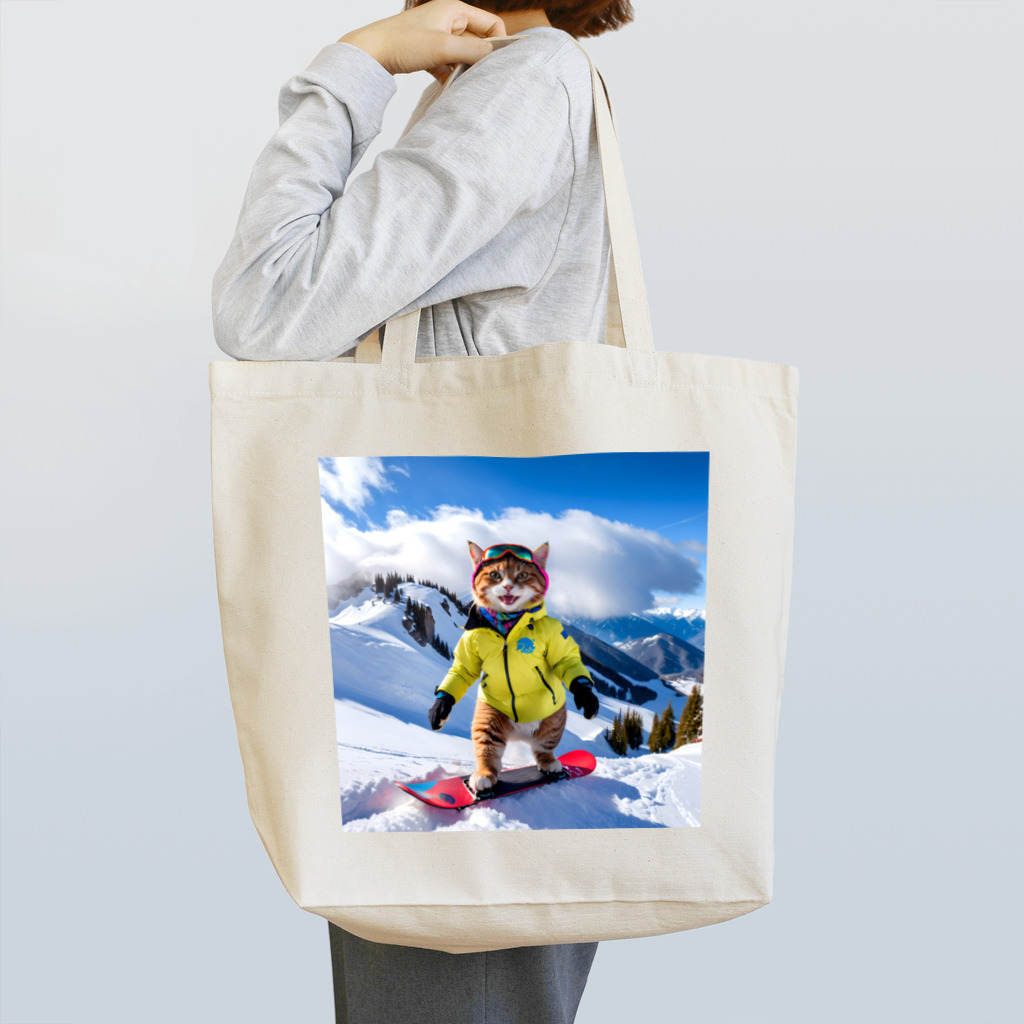 ikasumikoboのスノボ猫 Tote Bag