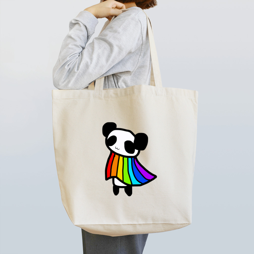 248-nijiya-のレインボーフラッグを着るパンダ Tote Bag