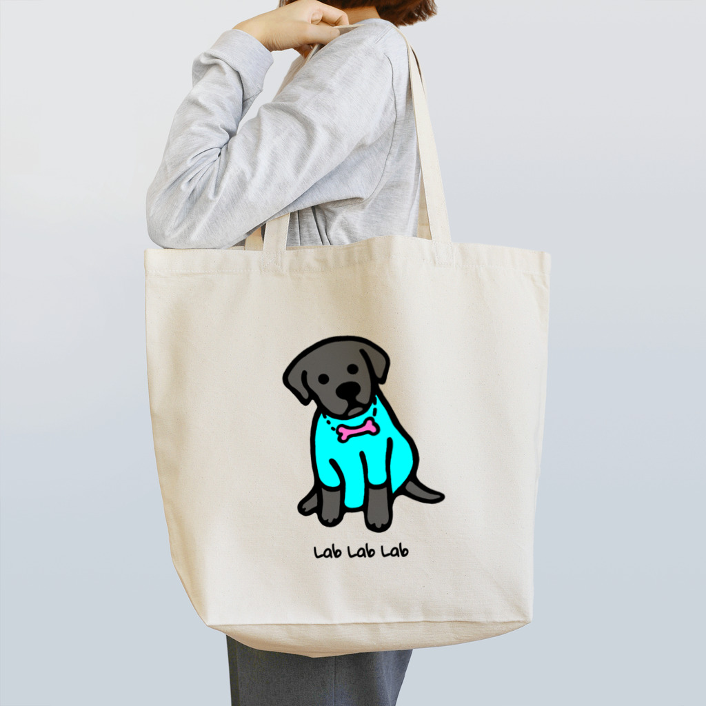 Lab Lab Lab ♡きゅん♡なラブラドールの黒ラブラドール♡トートバッグ Tote Bag