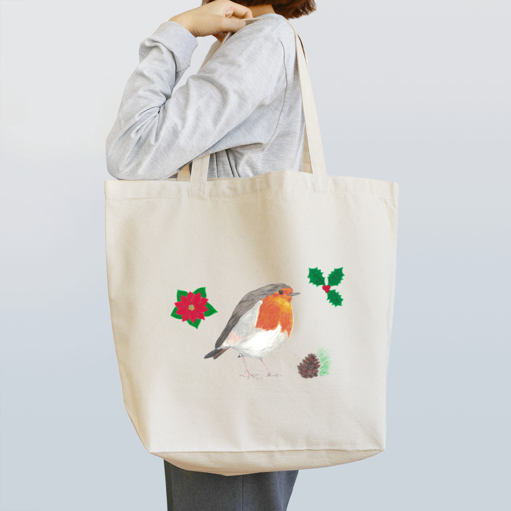 森図鑑の[森図鑑] クリスマスロビン(西洋こまどり)A Tote Bag