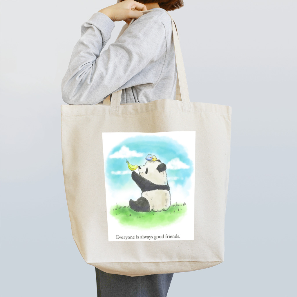 あとむのてのたわむれパンダ(小鳥ver.) Tote Bag