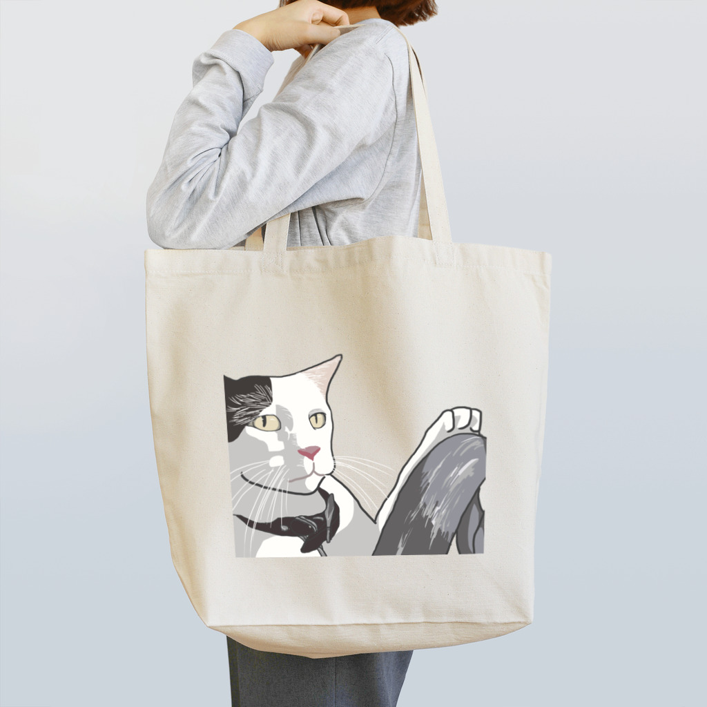 手書きイラストで猫ミームの運転する猫 Tote Bag