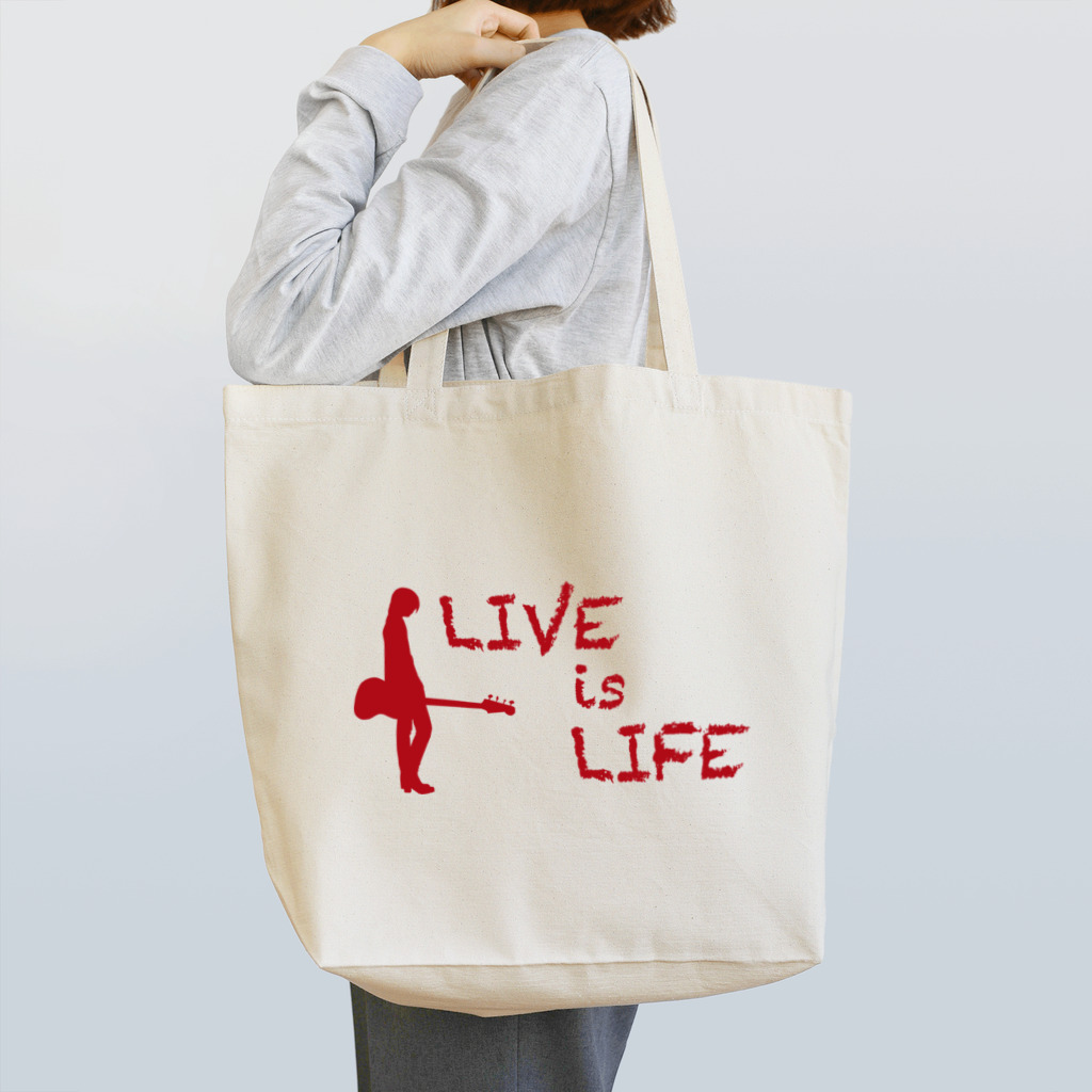 JADE ARTSのLIVE is LIFE トートバッグ