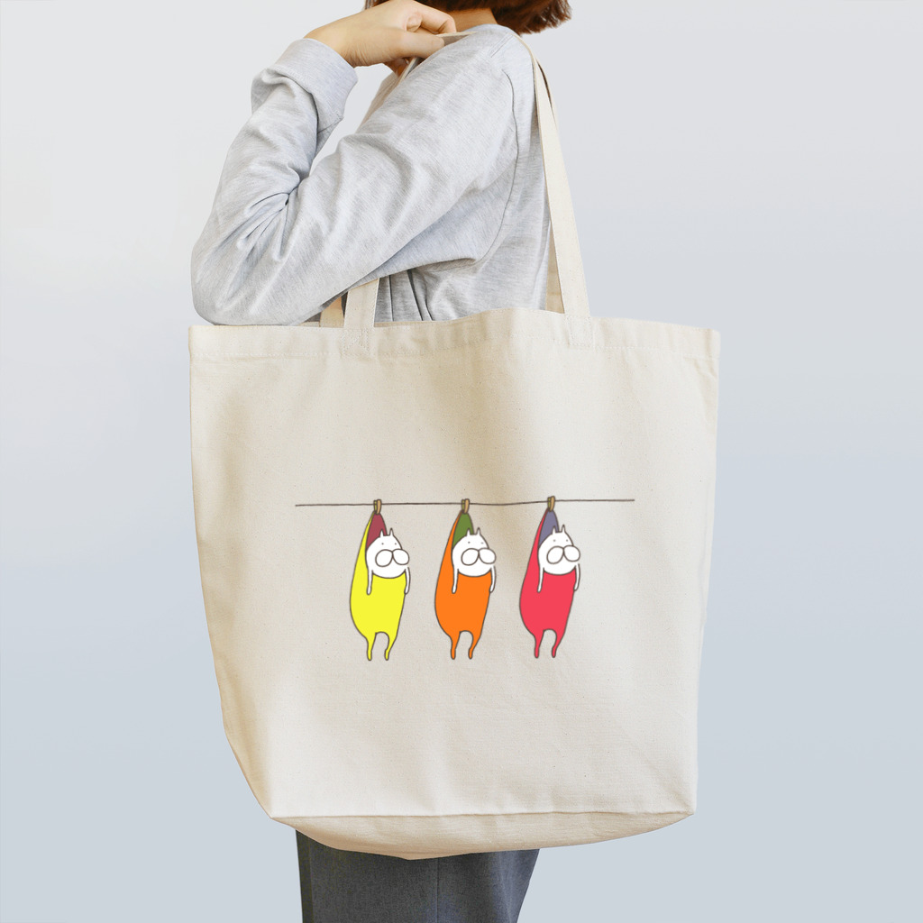 くらきち ONLINE SHOPのねこタイツの洗濯 スパイシー Tote Bag