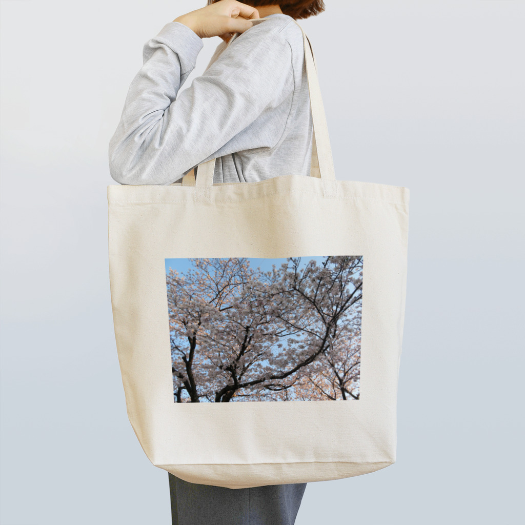 愛自然写真の桜と空 トートバッグ