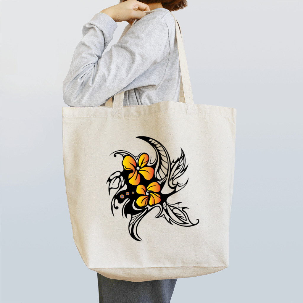 Tribal 70 Designのトライバル【花】 Tote Bag