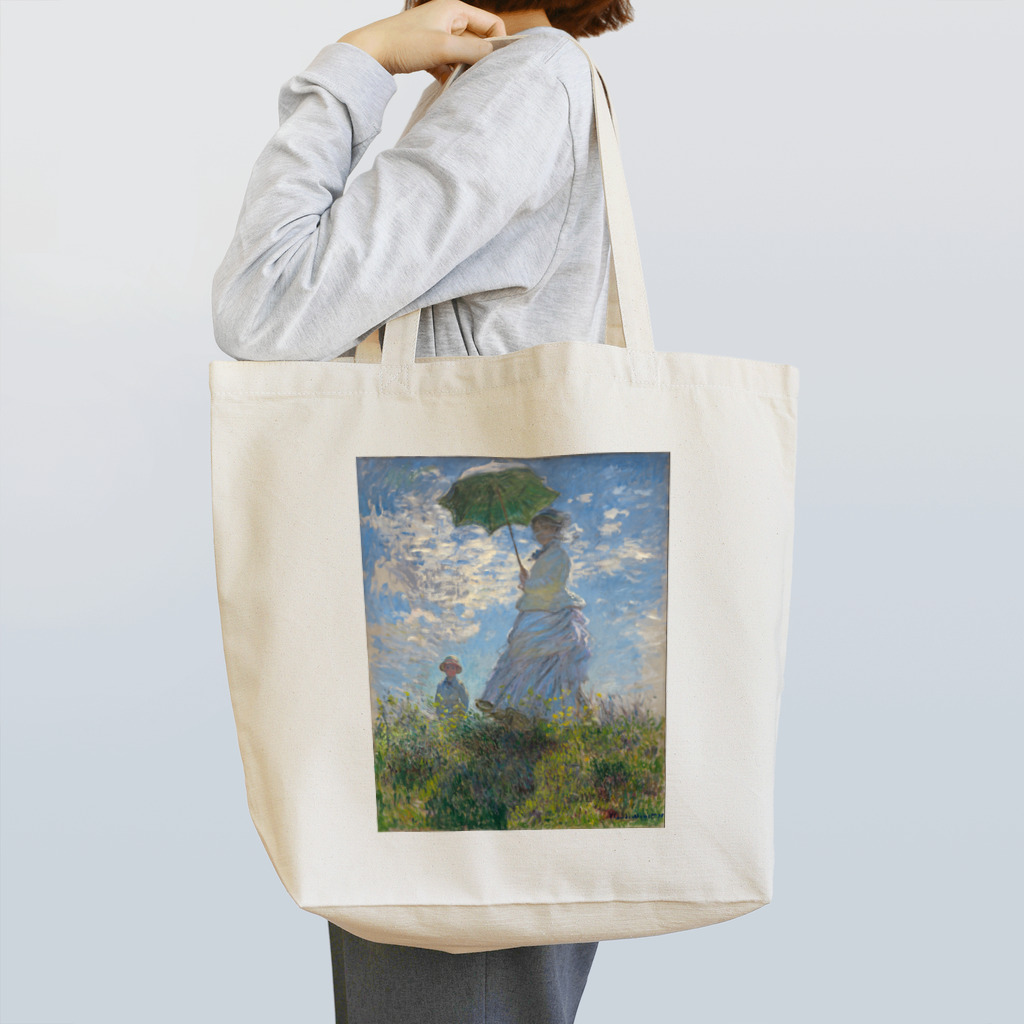 世界美術商店の散歩、日傘をさす女性 / Woman with a Parasol - Madame Monet and Her Son Tote Bag