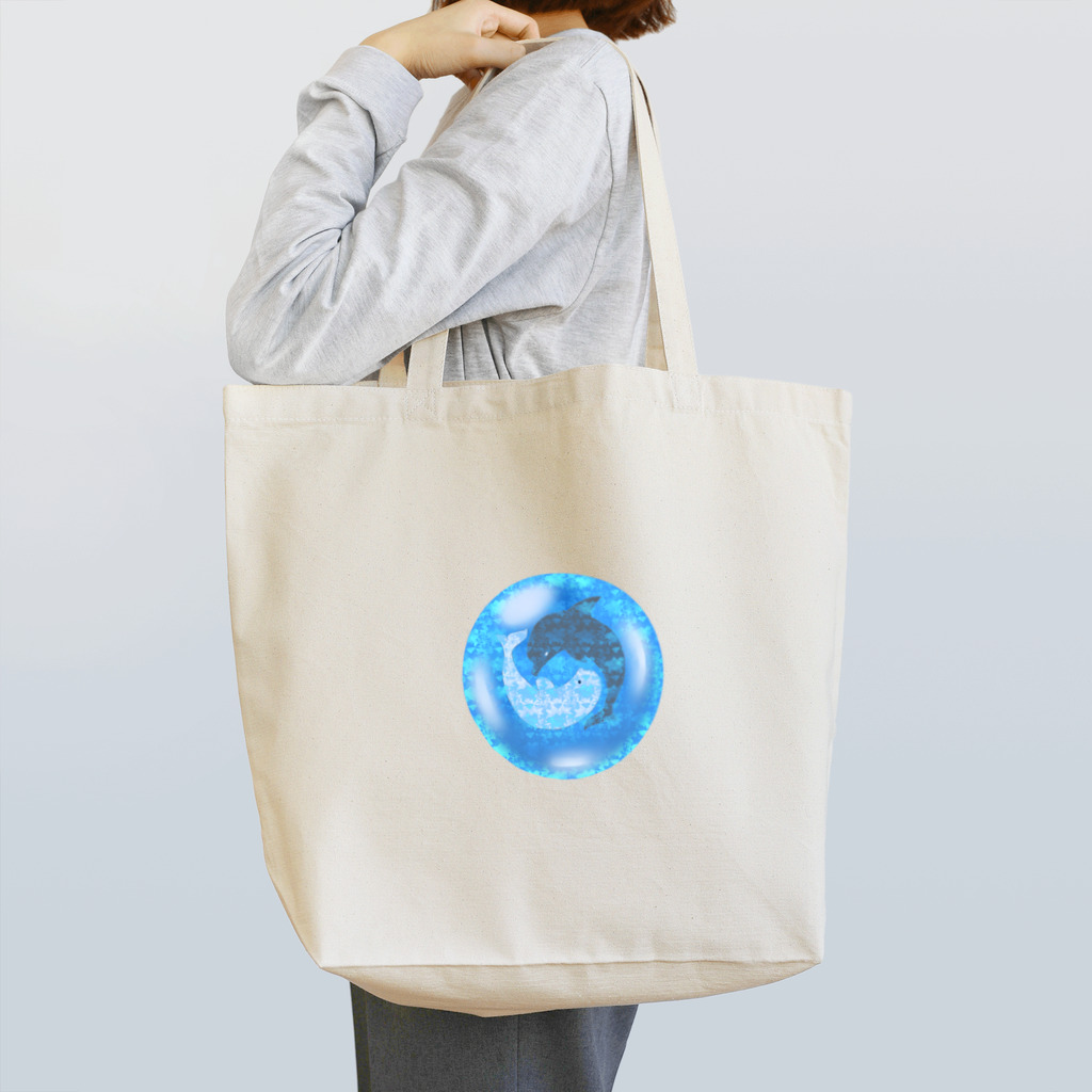 aqua_bioの太陰大極イルカの宝石 Tote Bag