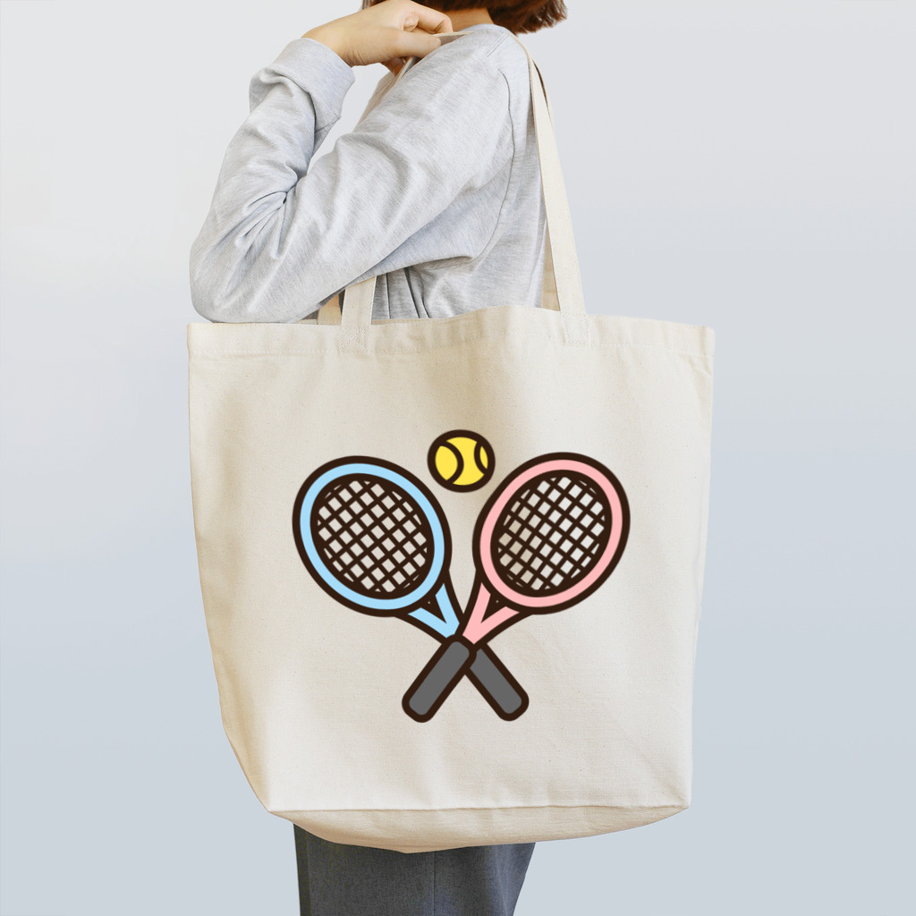 お絵かき屋さんのテニスのラケットとボール Tote Bag