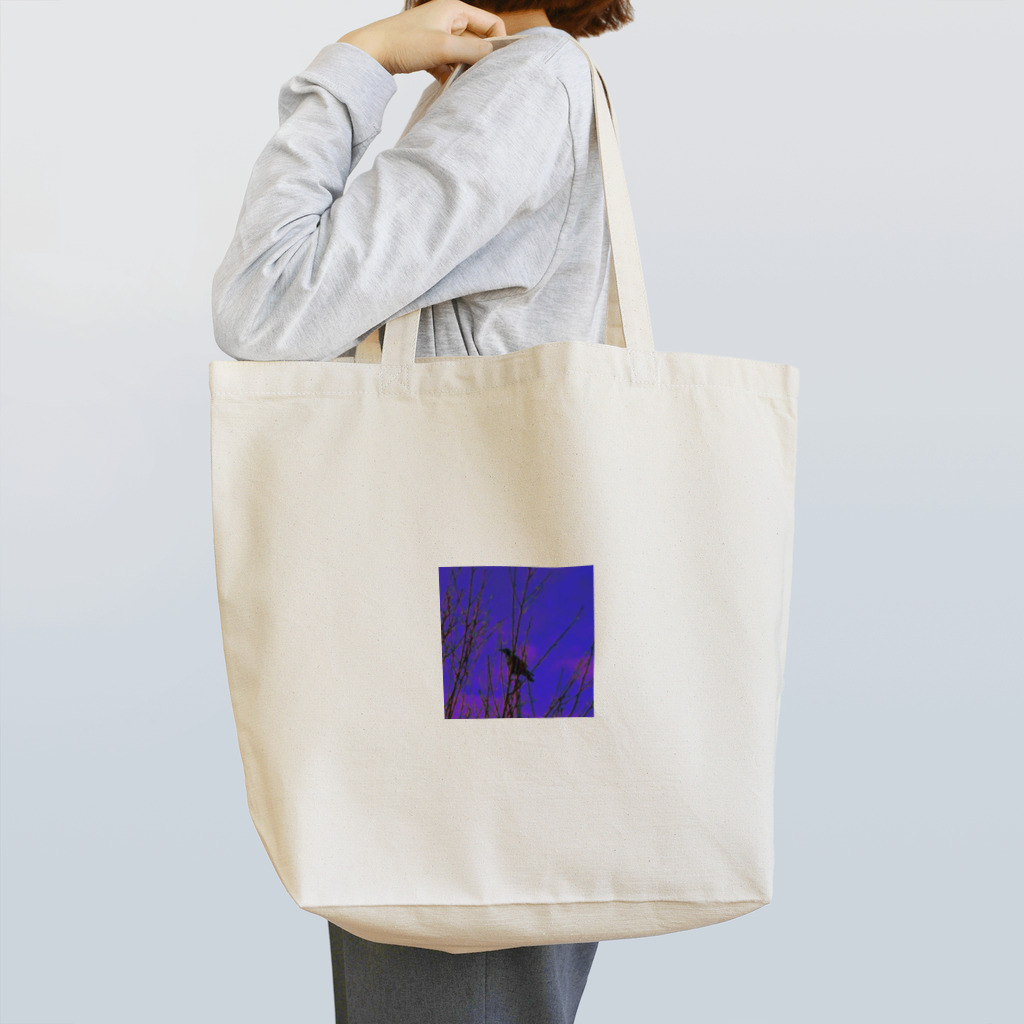 flowerの鴉…bluepurple トートバッグ