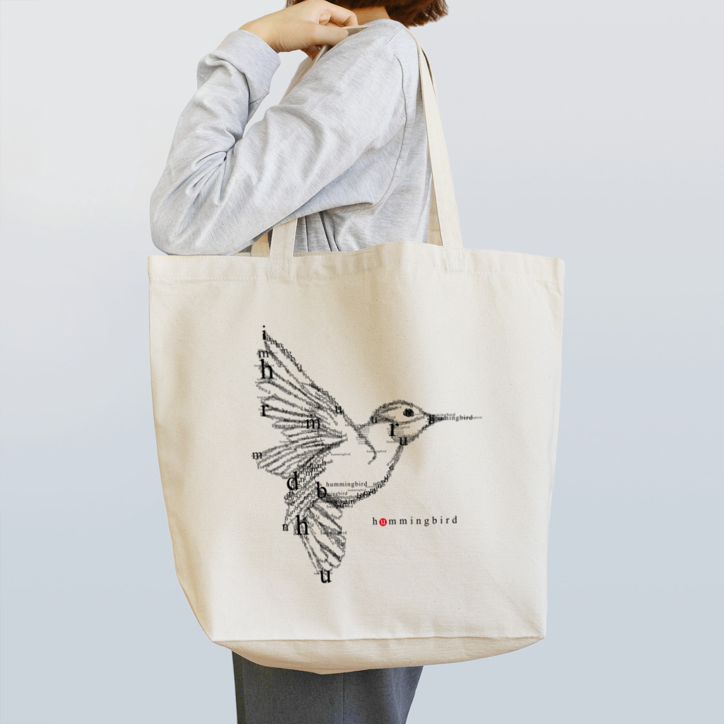 t-shirts-cafeのフォントイラストレーション『hummingbird（ハミングバード・ハチドリ）』 Tote Bag