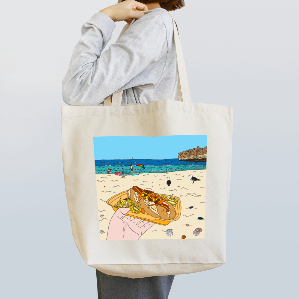 らぴの堂のHotdog on the Beach Tote Bag