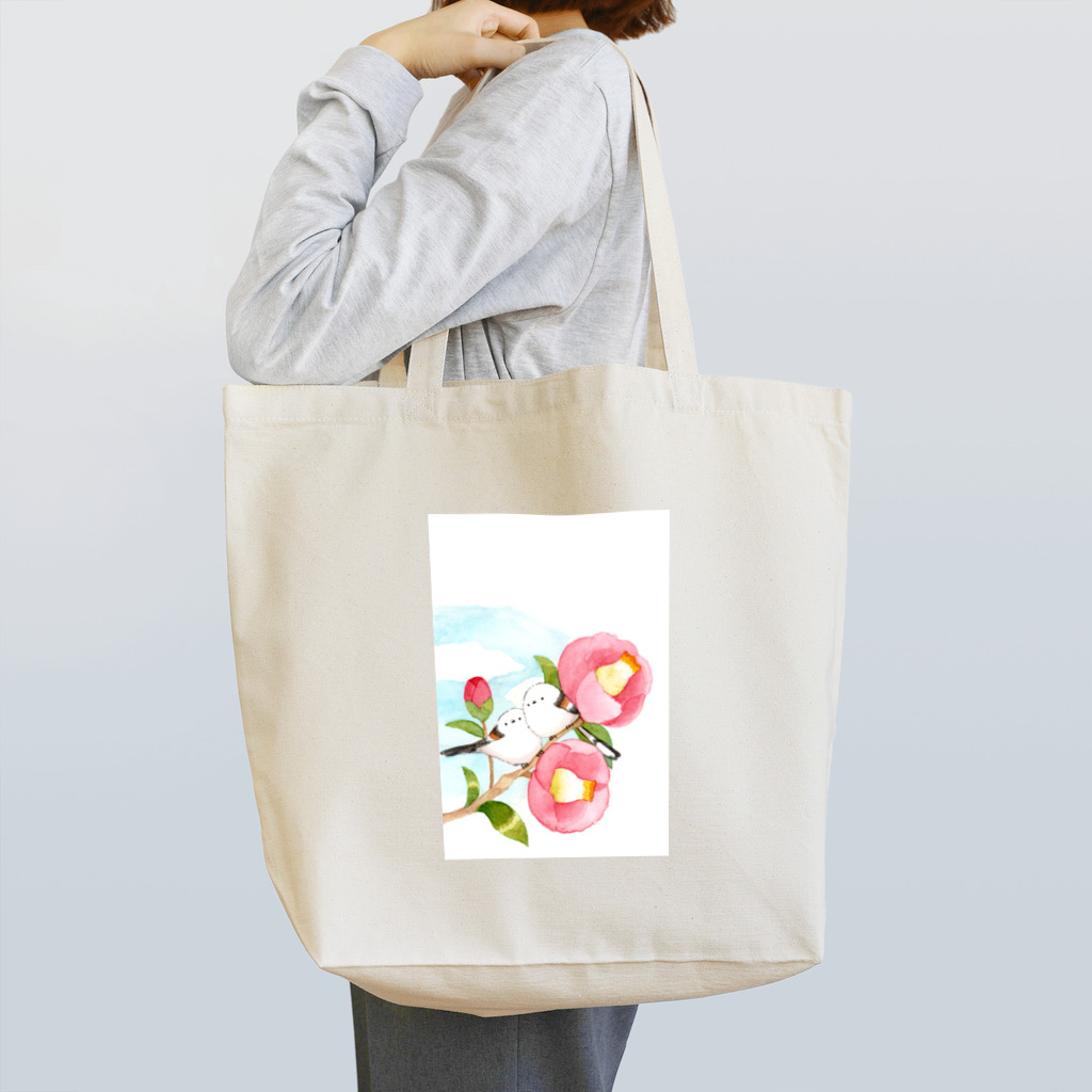 ナスカの椿とシマエナガ Tote Bag