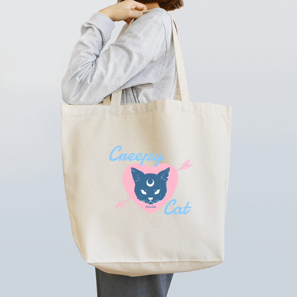 IENITY　/　MOON SIDEの【MOON SIDE】 Creepy Cat #Pink*Blue トートバッグ