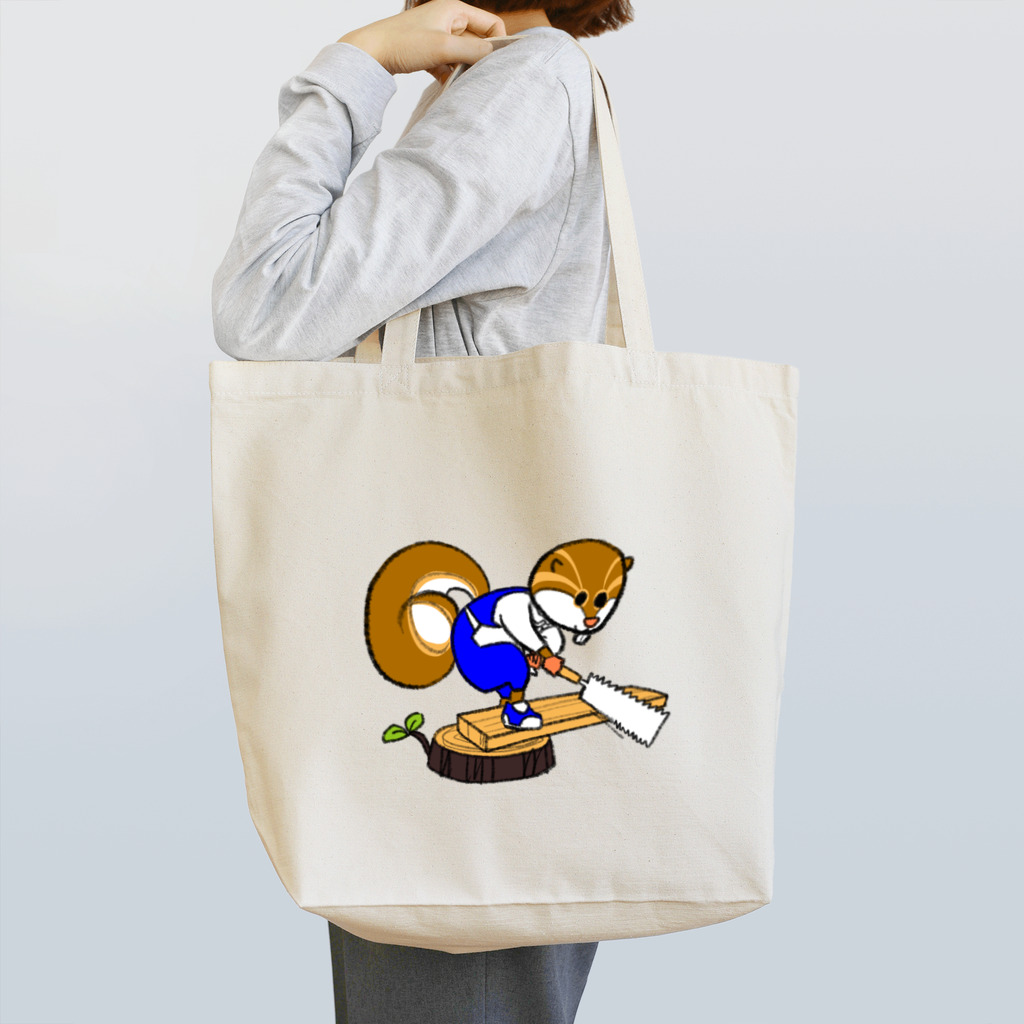 絵本作家・はまのゆかのリスのクルクル・木工 Tote Bag