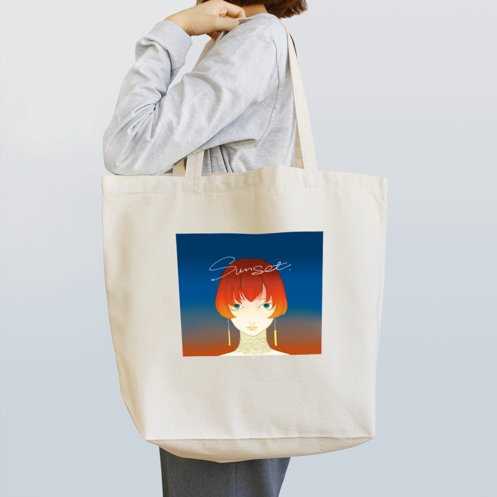 綿衣のsunset Tote Bag