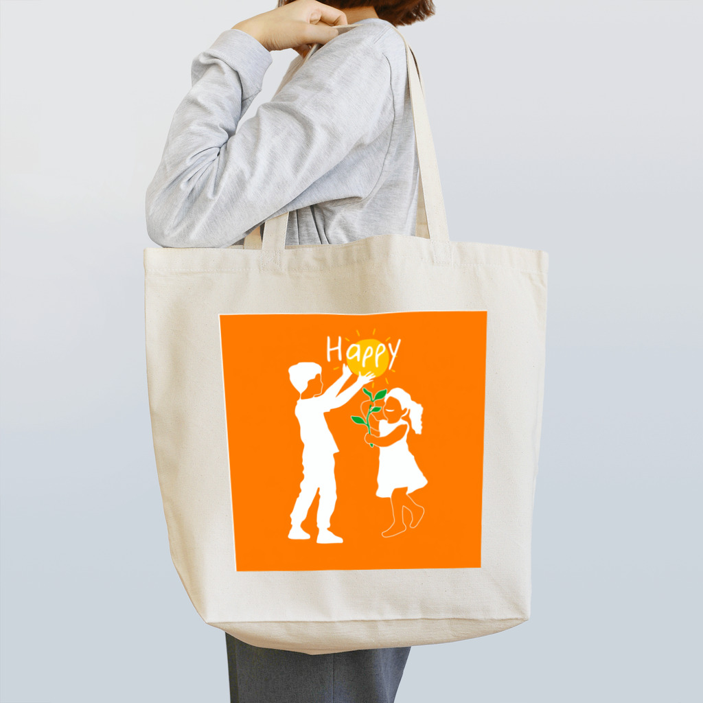 やさしい時間のオレンジ"Happy" Tote Bag